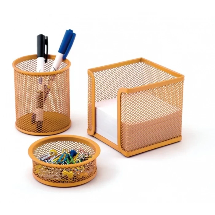 Mas 505 Metal Perforeli 3’lü Masa Seti Oranj