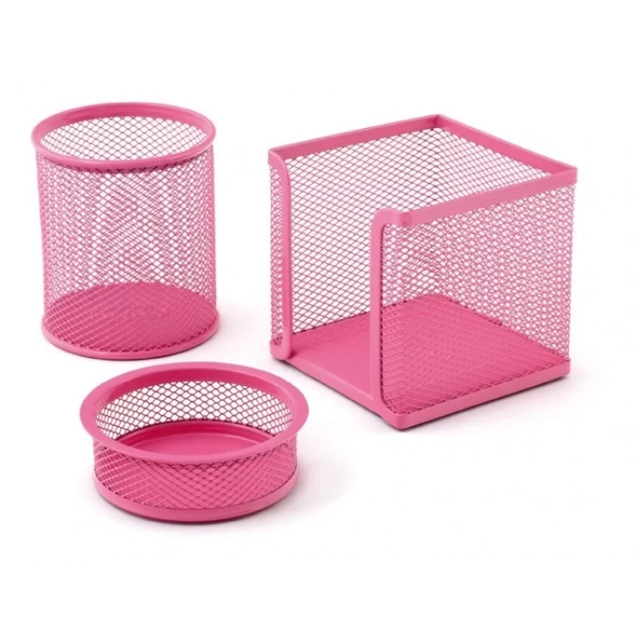 Mas 505 Metal Perforeli 3’lü Masa Seti Pembe