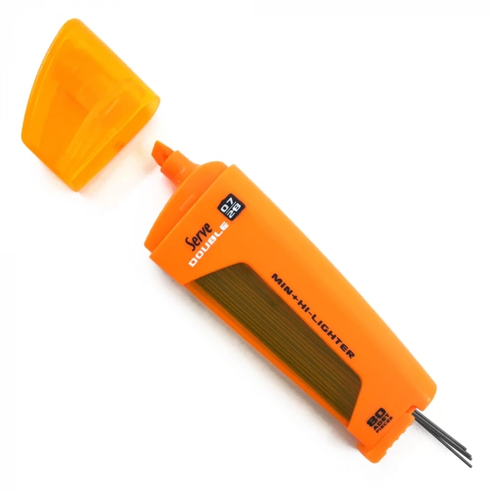 Serve Double Fosforlu Kalem + Kalem Ucu 2B 0.7 mm Turuncu
