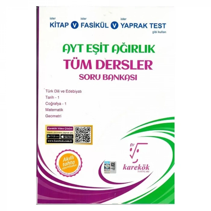 Karekök  AYT Eşit Ağırlık Tüm Dersler Soru Bankası