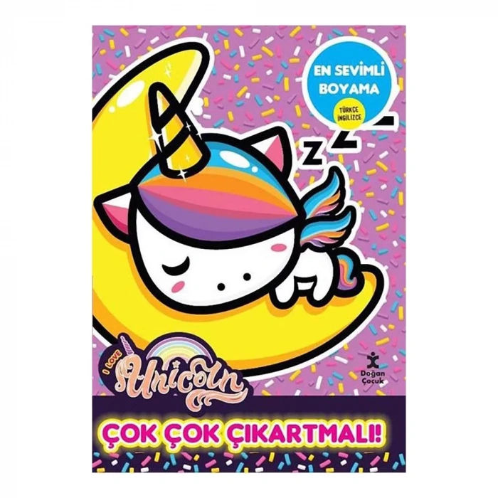 I Love Unicorn - En Sevimli Boyama - Çok Çok Çıkartmalı!