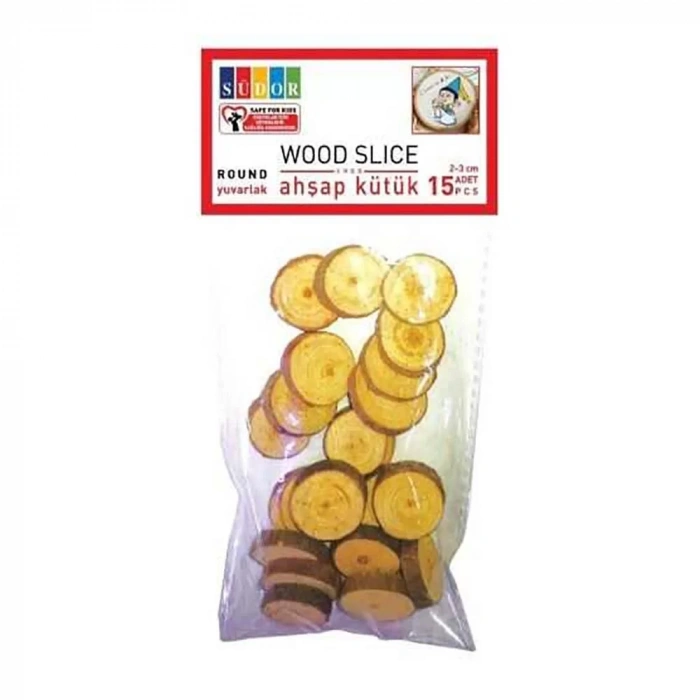 Südor Ahşap Kütük 2-3 Cm Yuvarlak 15 Li Bs131