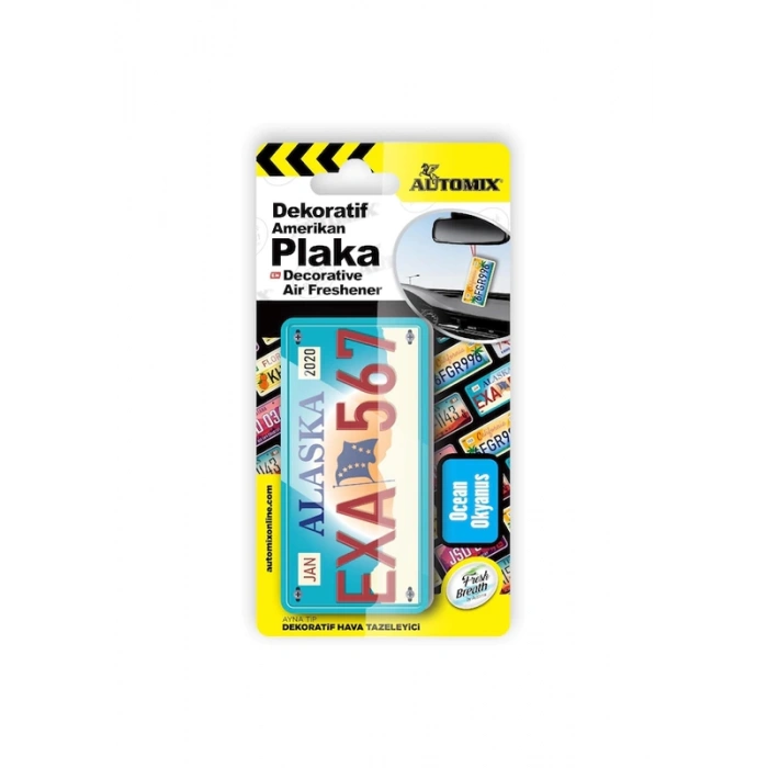 AUTOMİX 44624 AYNA TİP PLAKA DEKORATİF HAVA TAZELEYİCİ ARAÇ KOKUSU ALASKA OKYANUS