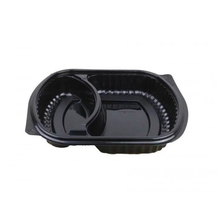 2 Bölmeli Kapaklı Servis Seti - 200 Adet