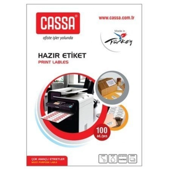 CASSA 1321 LASER ETİKET 52x21mm 56x100 5600 ADET