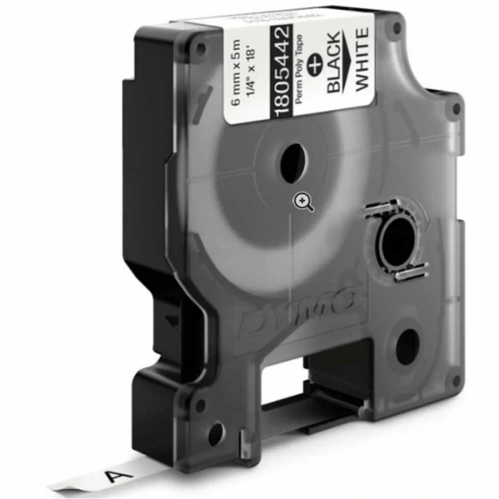 DYMO RhinoPRO 1805442 Beyaz/Siyah Sabit Polyester Şerit 6 mm x 5,5 mt