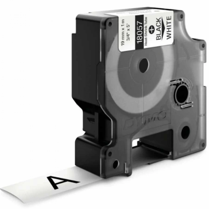 DYMO RhinoPRO 18057 Beyaz/Siyah Isıyla Küçülen Şerit 19 mm x 1,5 mt