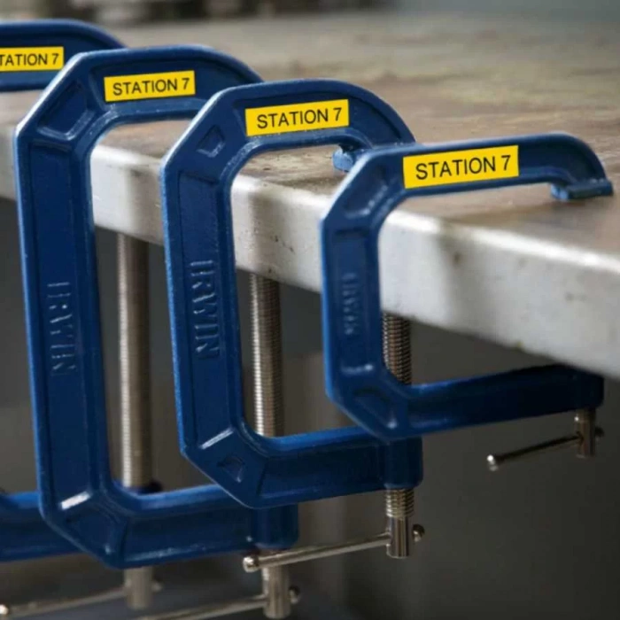 DYMO RhinoPRO 18433 Sarı/Siyah Renkli Vinil Şerit 19 mm x 5,5 mt