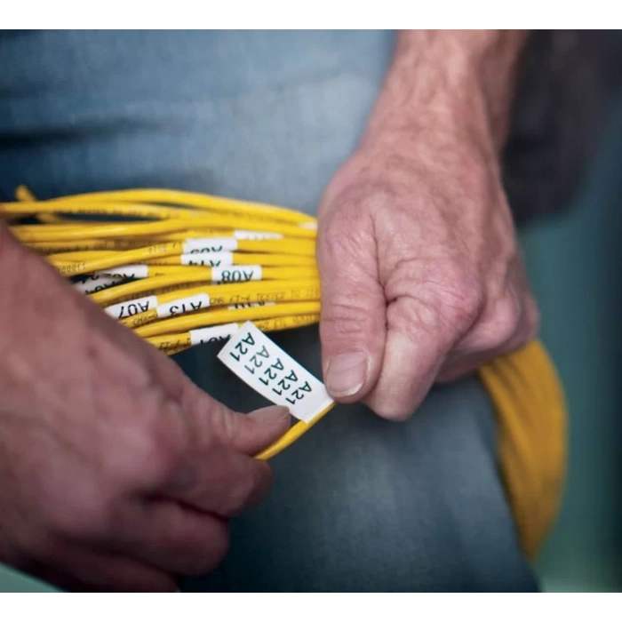 DYMO XTL 1868806 Esnek Kablo Etiketi 12mm x 5,5m Beyaz - Siyah