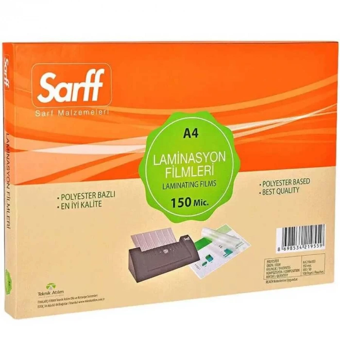Sarff 150 Mic A4 Parlak Laminasyon Filmi