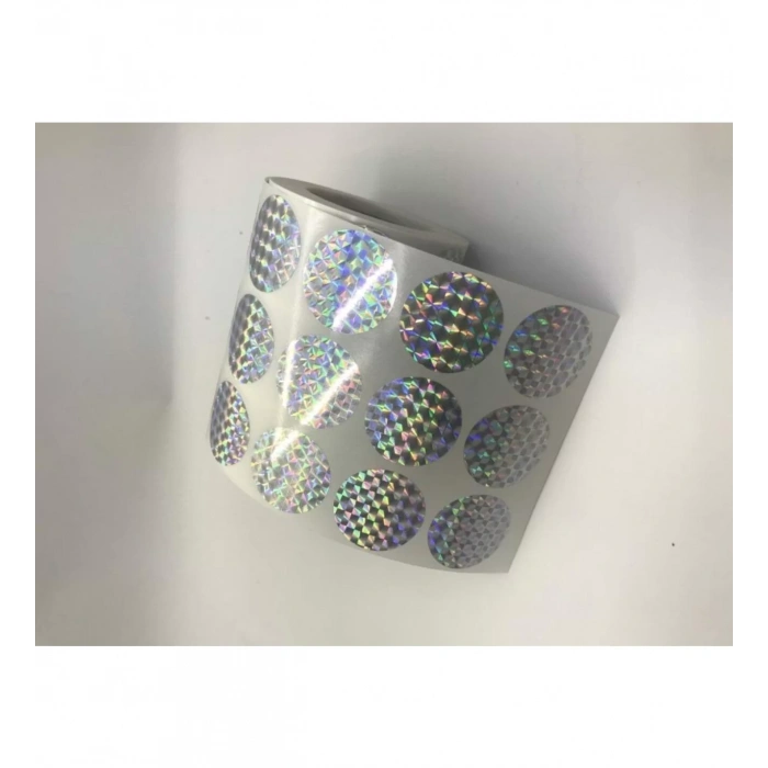 2000li Sarım Hologram Plastik Yuvarlak Etiket 30 mm