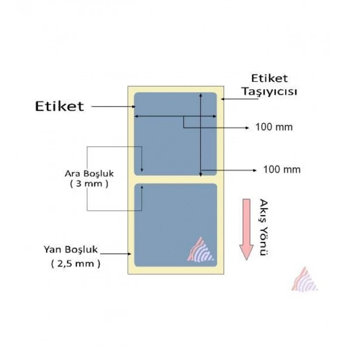 300lü Sarım Tekli Silver Mat Barkod Etiketi 100 x 100