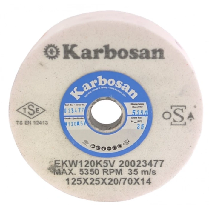 Karbosan Hızar Makinesi İçi Çukur Bileme(Zımpara) Taşı 125X25X20-