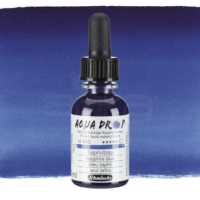 Schmincke Aqua Drop Sıvı Sulu Boya 30ml 440 Sapphire Blue