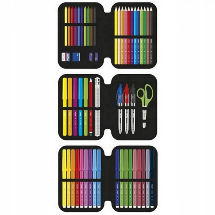 MILAN 081364NLP NET&LIT PEMBE 3 KATLI SET KALEM ÇANTASI