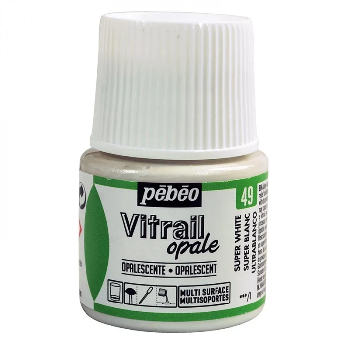 Pebeo Vitrail Opak Cam Boyası 45ml Beyaz 49