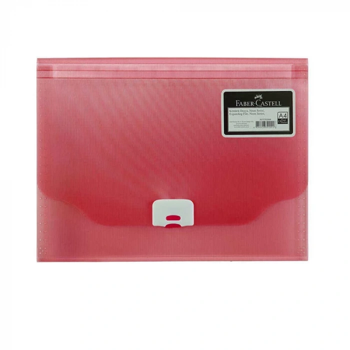 Faber Castell Körüklü Dosya Neon Serisi Kırmızı