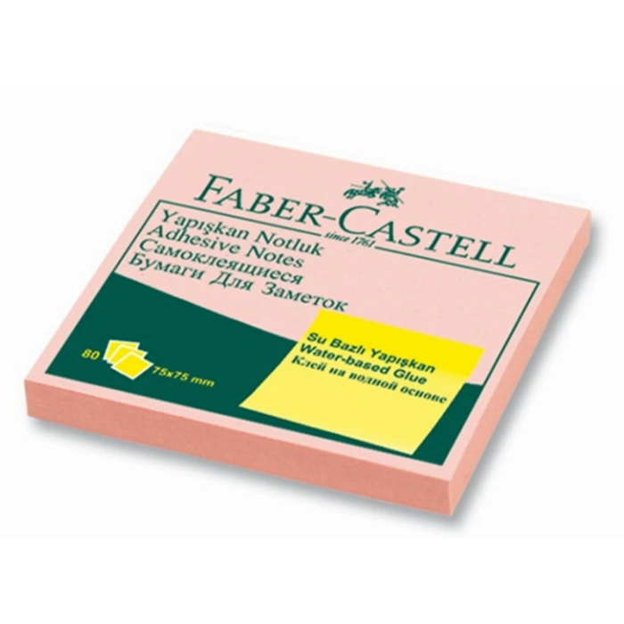 FABER-CASTELL YAPIŞKANLI NOT KAĞIDI 75x75 HARMONY PASTEL PEMBE (5089585402)