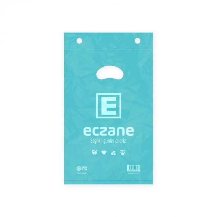 Bloklu Elgeçme Turkuaz Eczane Poşeti 17x26 cm - 800 Adet