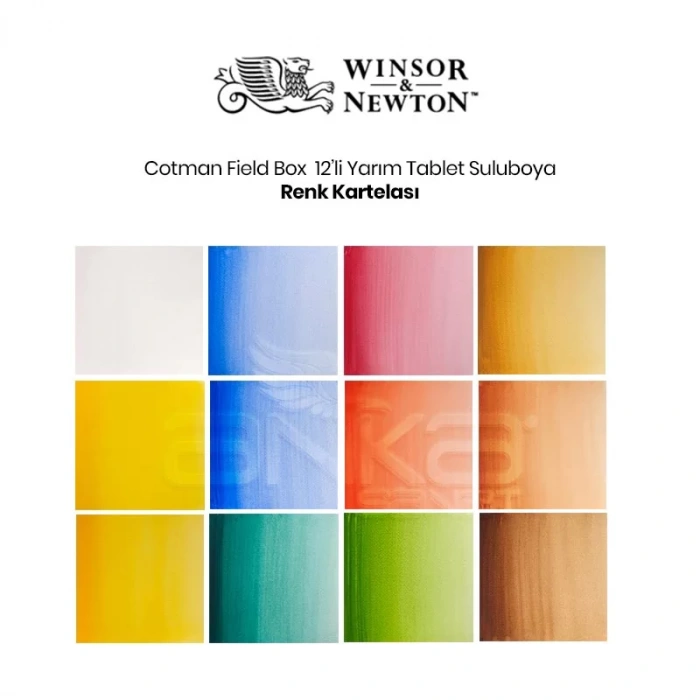 Winsor & Newton Cotman Field Box 12li Sulu Boya Seti Defterli S-1