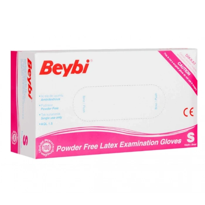 Beybi Pudrasız Lateks Muayene Eldiveni ( S ) 100 Adet