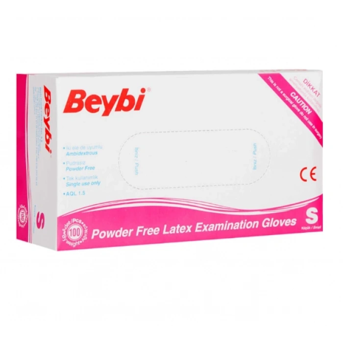 Beybi Pudrasız Lateks Muayene Eldiveni ( S ) 20 Kutu