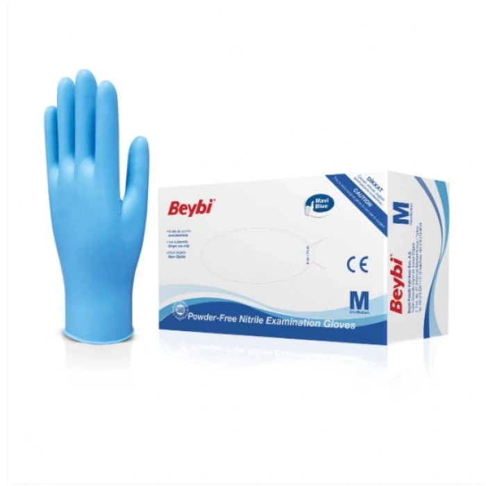 Beybi Pudrasız Mavi Nitril Medikal Muayene Eldiveni ( M ) 2000 Adet
