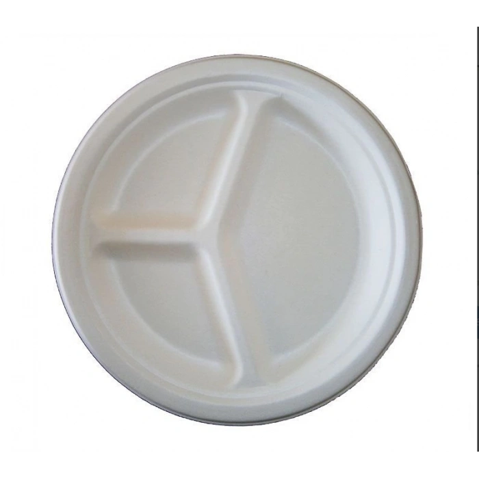 Ekolojik Tabak 3 Gözlü 25 cm 10 inc ( 500 Adet )