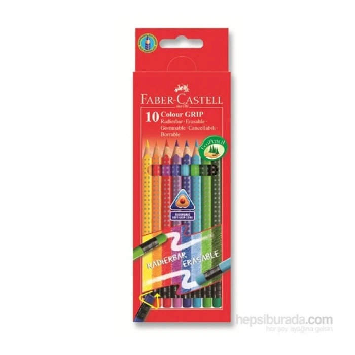 FABER-CASTELL GRİP SİLİNEBİLİR KURU BOYA 10 RENK (116613)