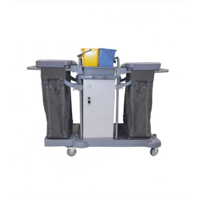 Kat Temizlik Arabası Dolaplı Çift Brandalı (1 Adet)