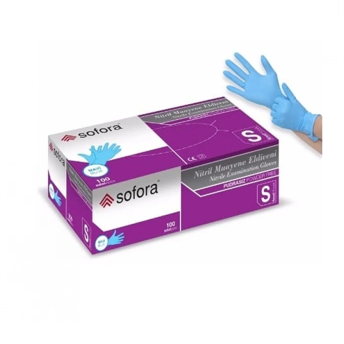 Pudrasız Mavi Nitril Medikal Muayene Eldiveni ( S ) 2000 Adet