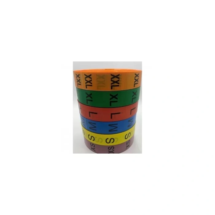 RENKLİ BEDEN ETİKETİ S BEDEN 400 LÜ SARIM TOPLAM 4000 ADET