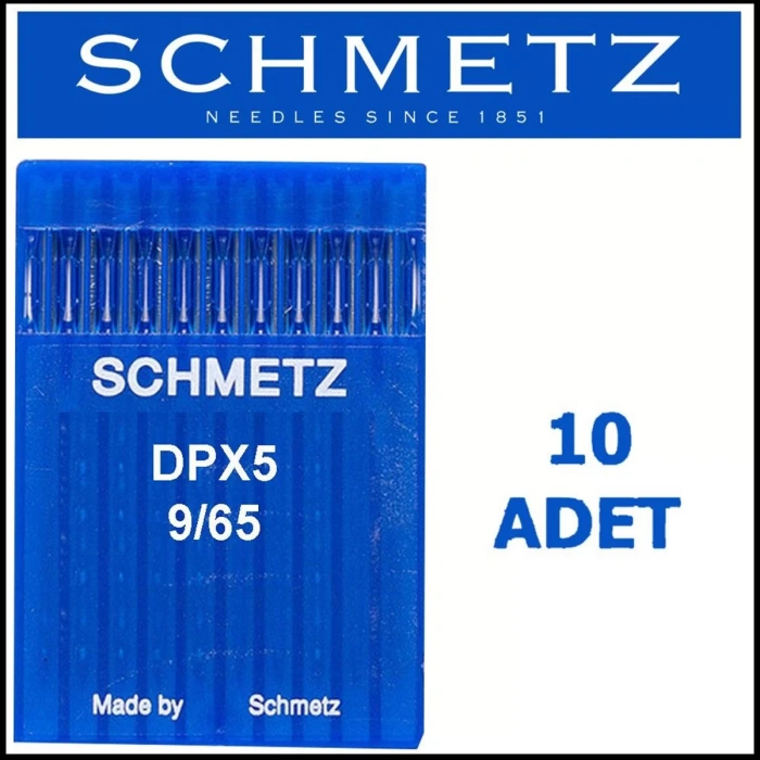 Schmetz Dpx5 Ses Serv 7ı Düz Makina İğne 9/65 Numara