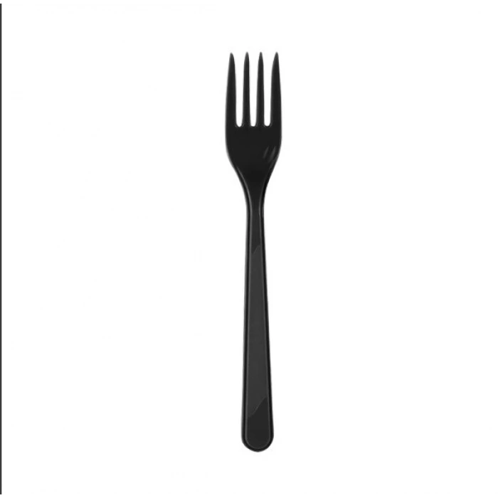 Siyah Lüks Plastik Çatal ( 50 Adet )