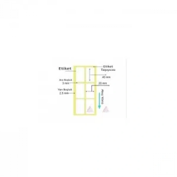 TERMAL BARKOD ETİKETİ 40X20 2 Lİ 2000 Lİ
