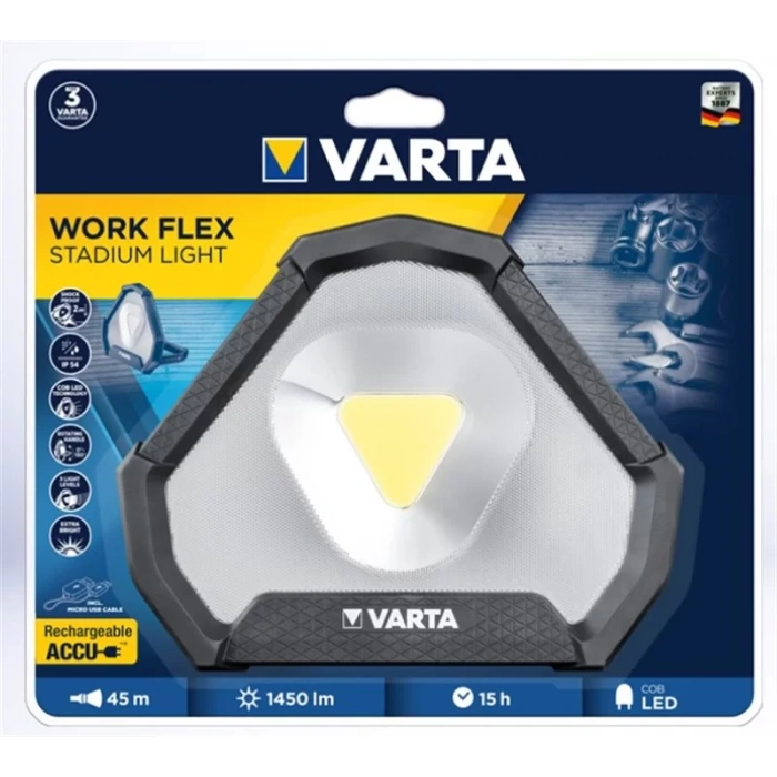 Varta 18647 Work Flex Stadyum Işığı Cob Led Şarjlı Fener