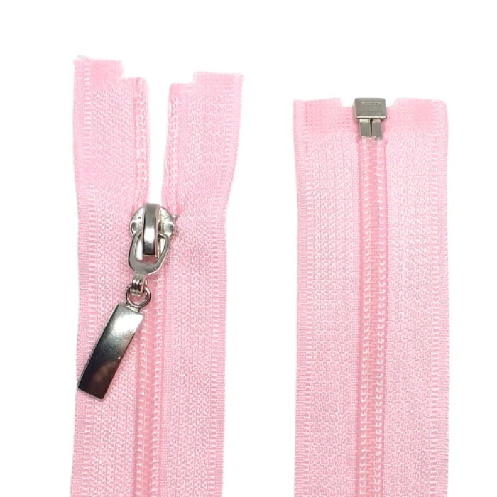 110cm Pembe Ferace Fermuarı