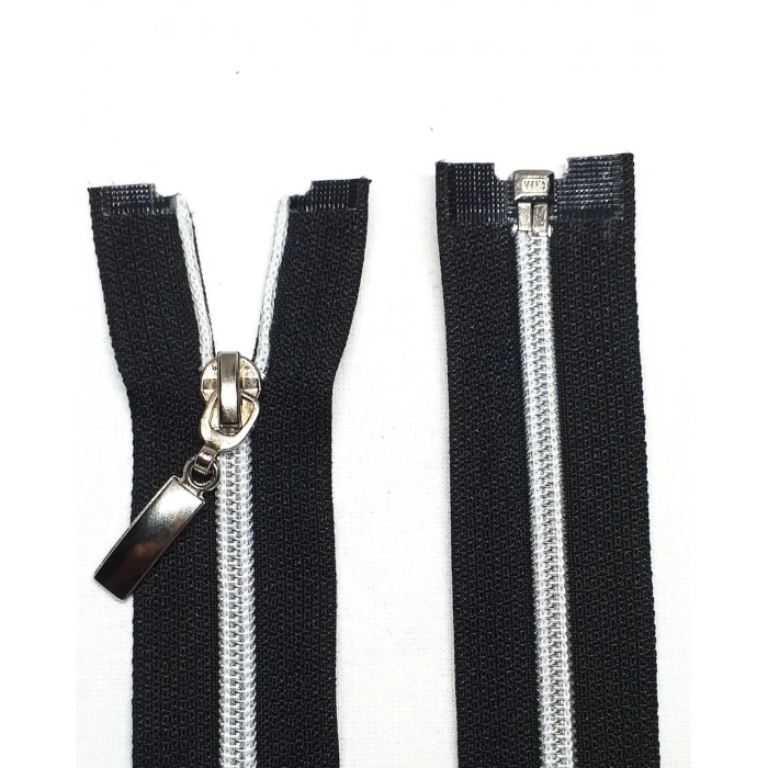 110cm Siyah Ferace Fermuarı Silver