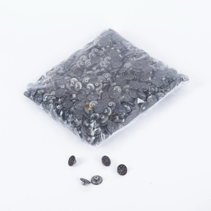 17mm Yıldızlı Antrasit Kot Düğmesi 1000 Adet Sac