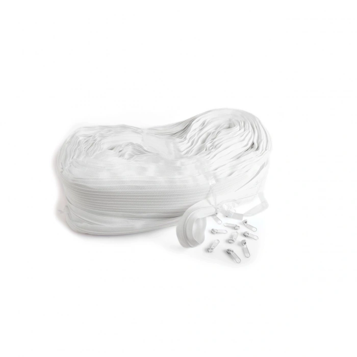 200 Metre + 200 Başlık Beyaz Fermuar