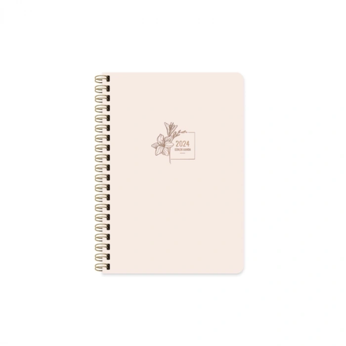 2024 AJANDA KESKİN SPİRALLİ SERT KAPAK GÜNLÜK AJANDA A5 BEJ (830480)