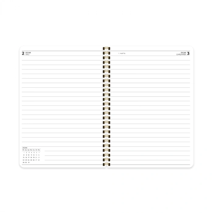 2024 AJANDA KESKİN SPİRALLİ SERT KAPAK GÜNLÜK AJANDA A5 LİLA (830481)