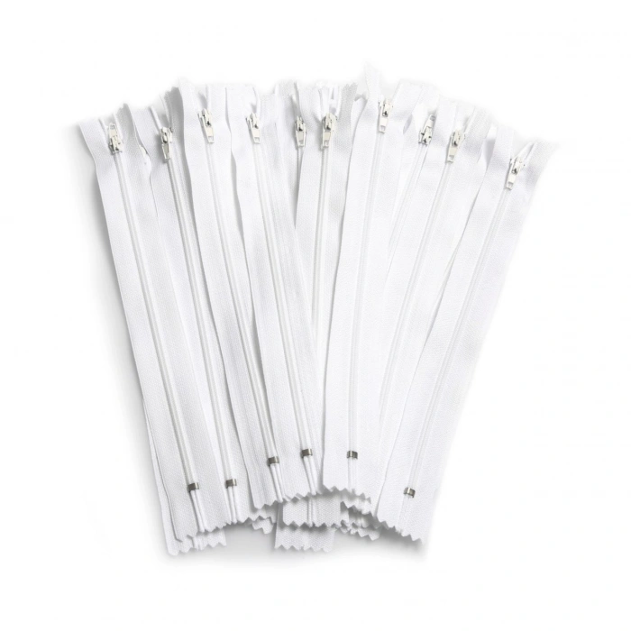 20cm Beyaz Pantolon Fermuarı 50Adet