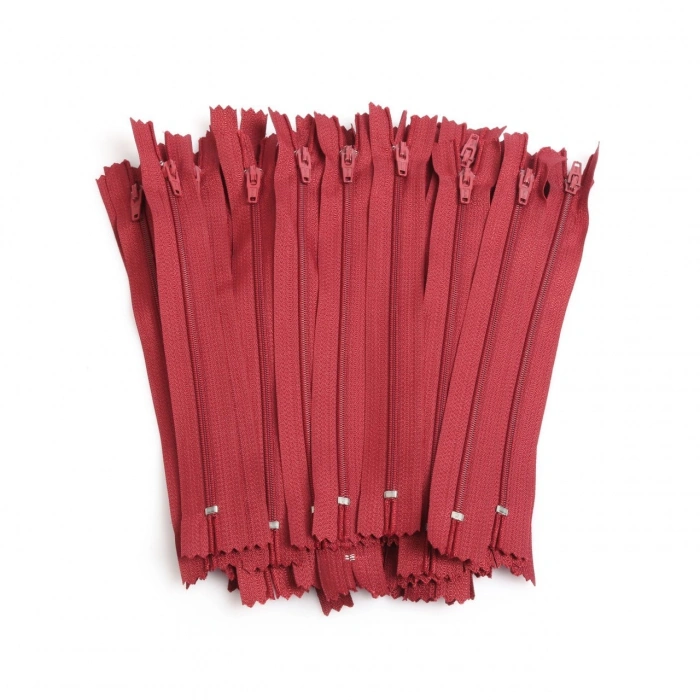 20cm Bordo Pantolon Fermuarı 50Adet