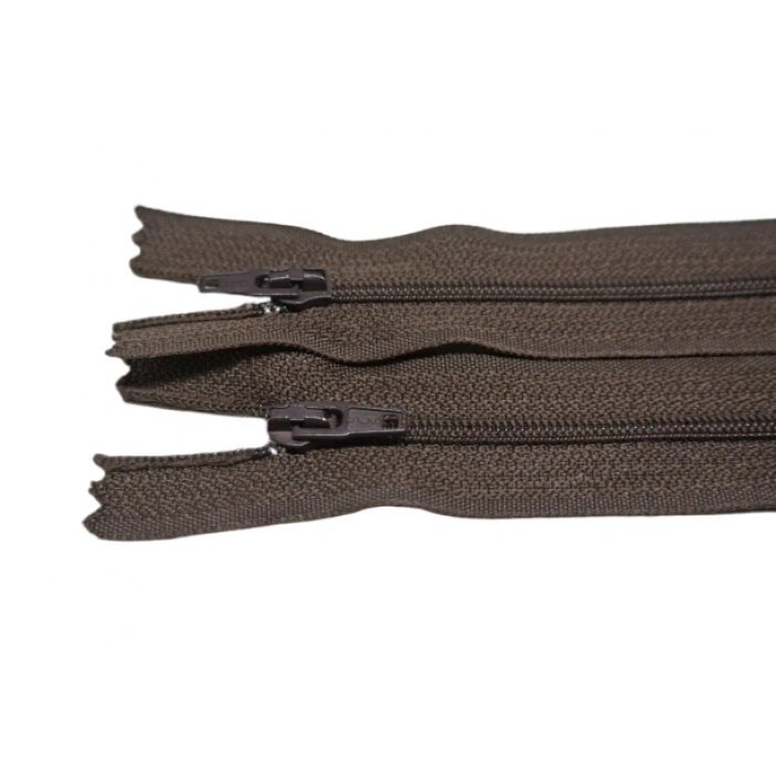 20cm Kahverengi Pantolon Fermuarı 10 Adet