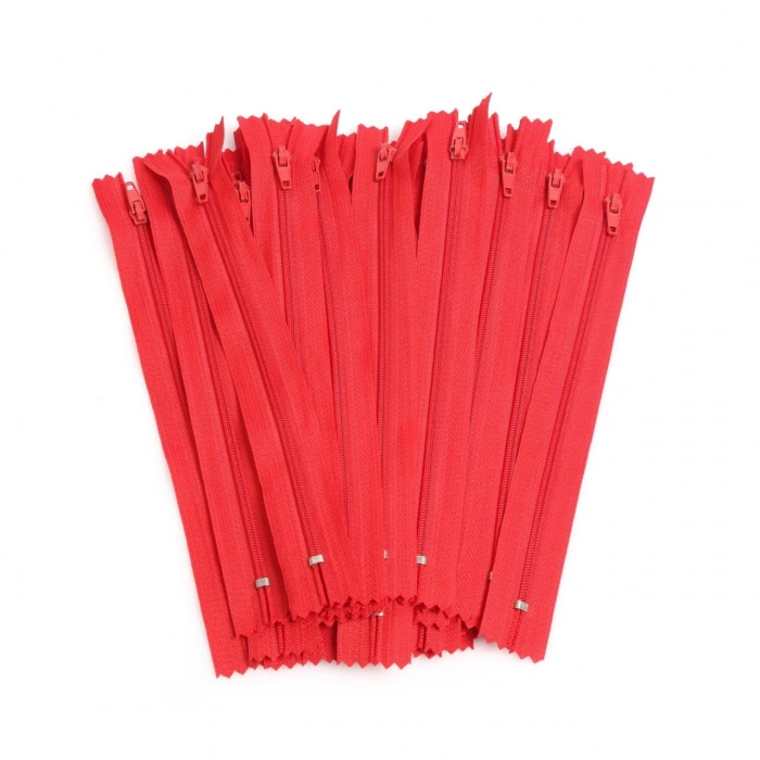 20cm Kırmızı Pantolon Fermuarı 50Adet