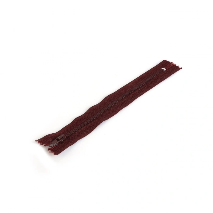20cm Koyu Bordo Pantolon Fermuarı 10 Adet
