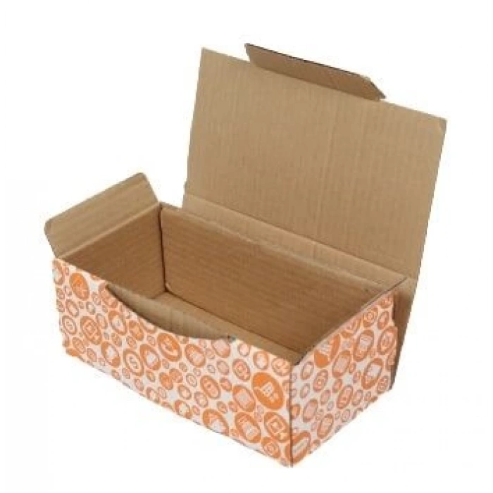 22,5x12x8cm Turuncu Desenli Kutu