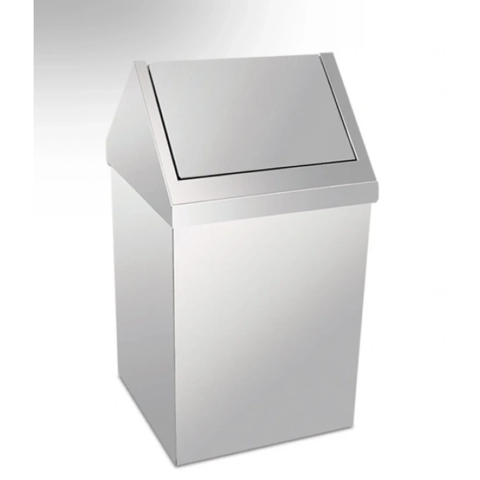 25 Lt Çatı Kapaklı Çöp Kovası Paslanmaz ( 1 Adet )