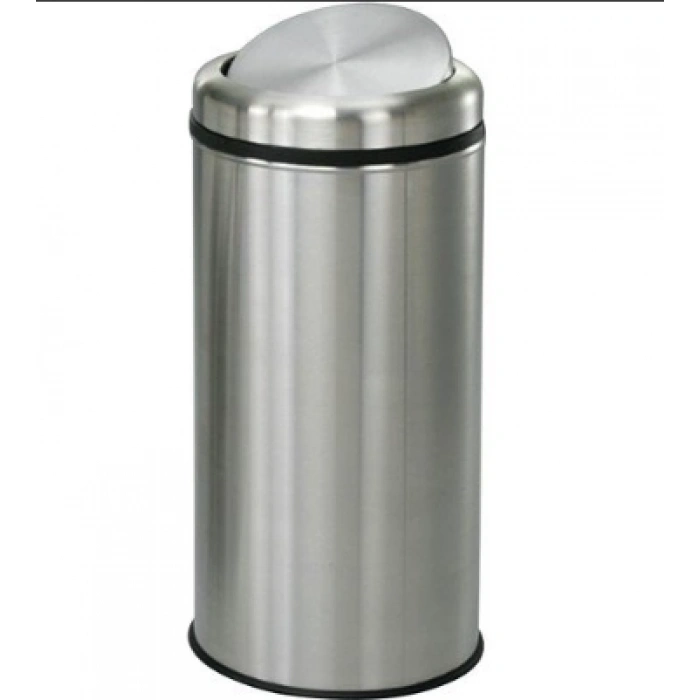 45 Lt Pratik Kapaklı Çöp Kovası Paslanmaz ( 1 Adet )